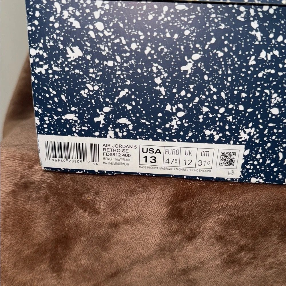 Jordan Navy Blue and White Suede High-Top Sneakers